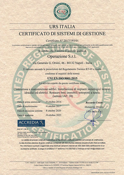 certificato ISO 9001