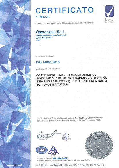 certificato ISO 14001