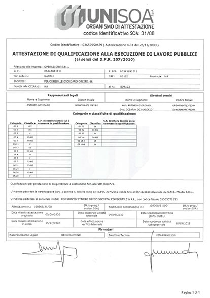 Certificato SOA